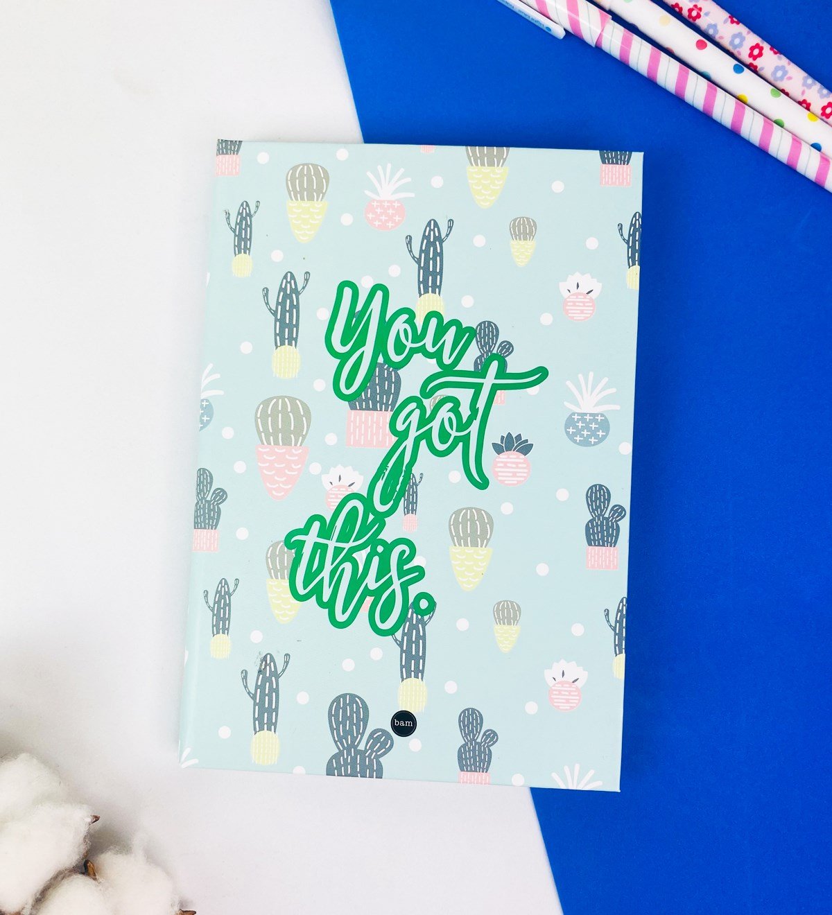 Kaktüs Motto Tasarımlı Lastikli DeftergiftmodaGmd100315