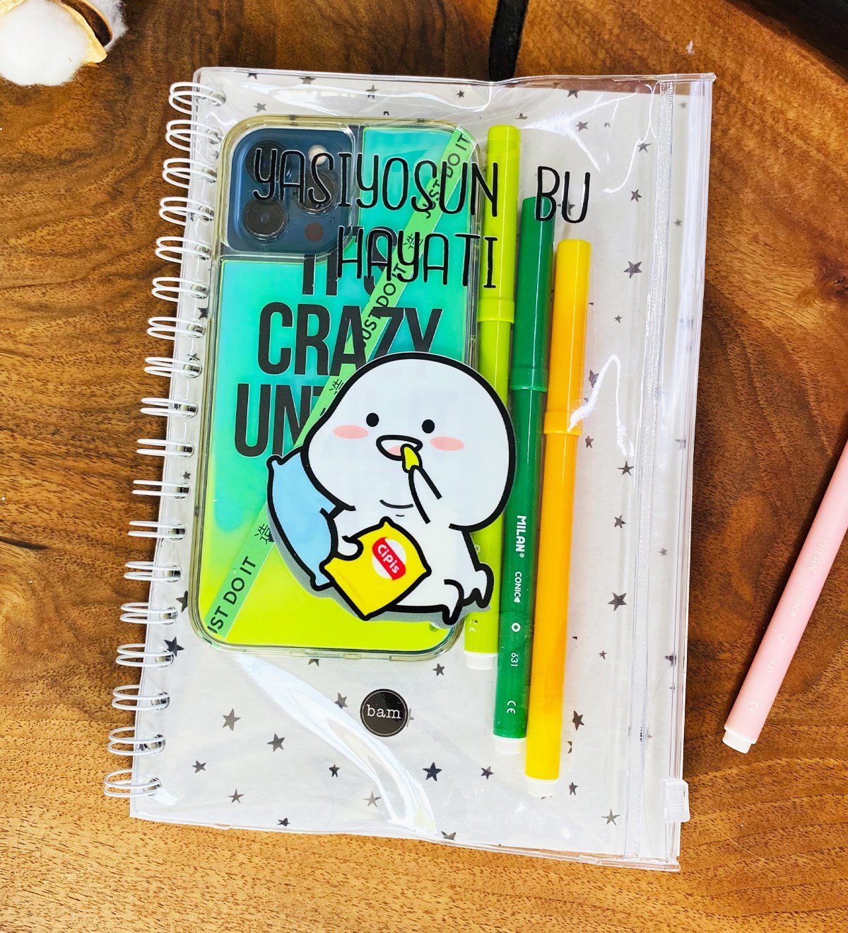 Yaşıyosun Bu Hayatı Tasarımlı Çanta Kapaklı Spiralli DeftergiftmodaGmd100331