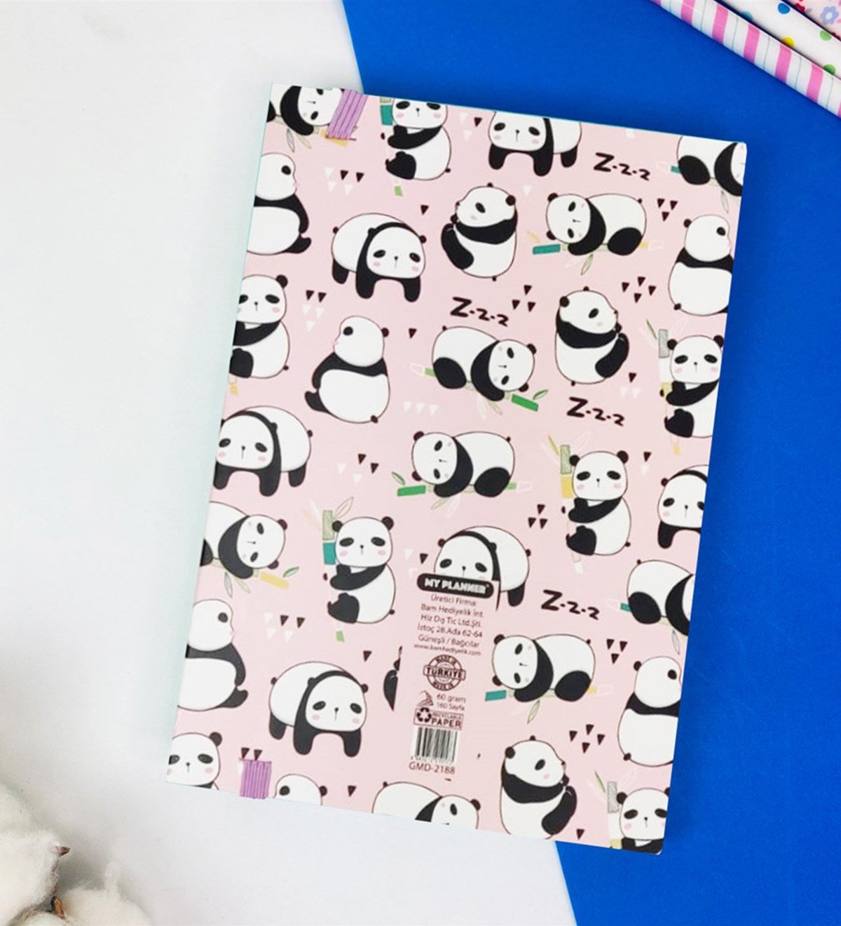 Panda Tasarımlı Lastikli DeftergiftmodaGmd100335