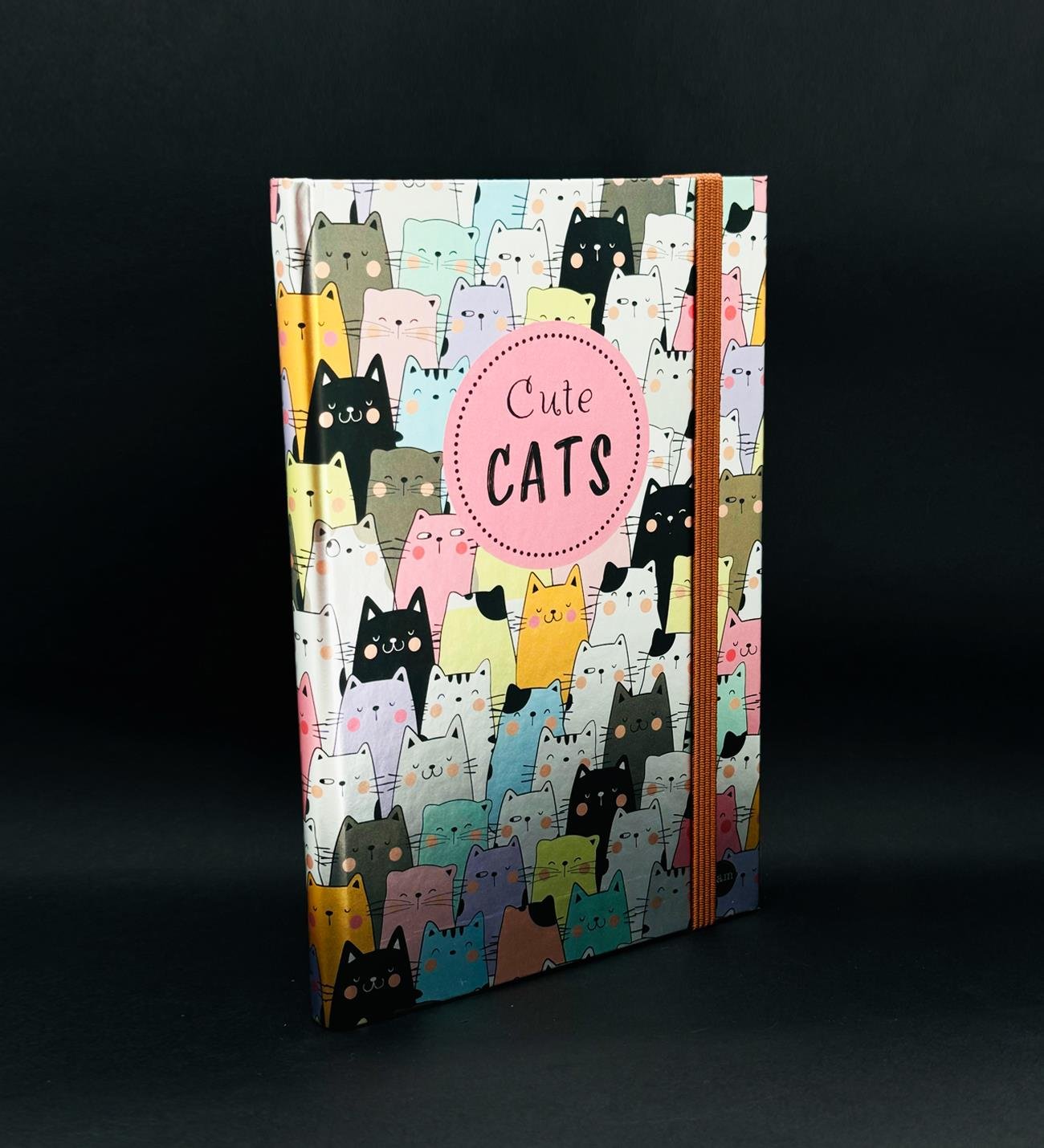 Sevimli Kedi Tasarımlı Metal Kapaklı Lastikli DeftergiftmodaBAM-1198	