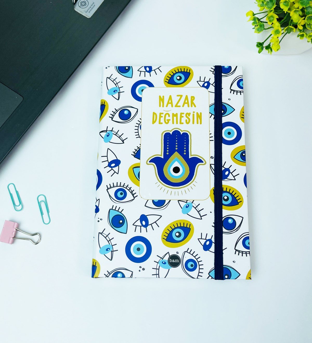 Nazar Değmesin Tasarımlı Lastikli DeftergiftmodaGmd100451