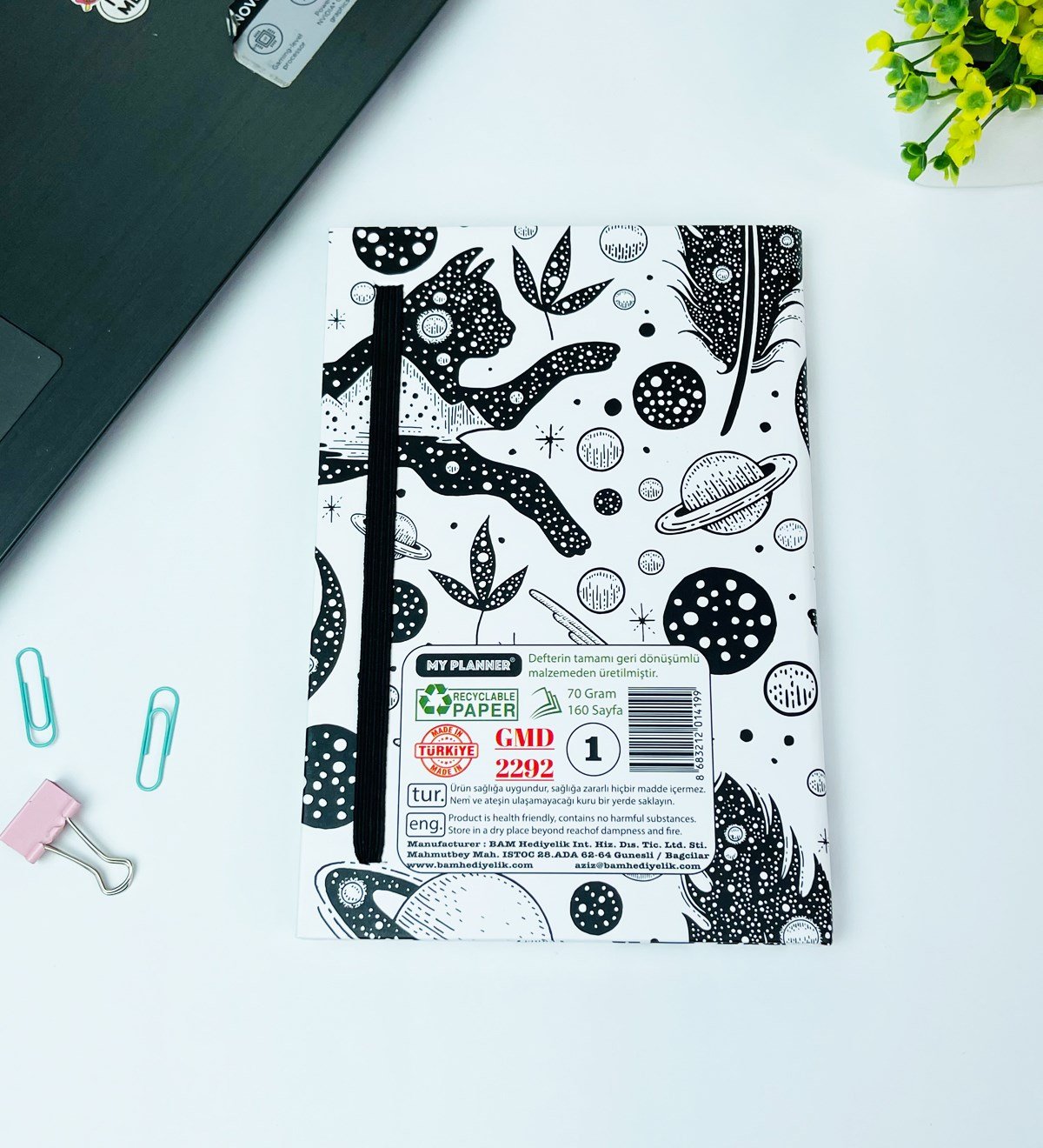 Tarot Kedi Tasarımlı Lastikli Defter	giftmodaGmd100443