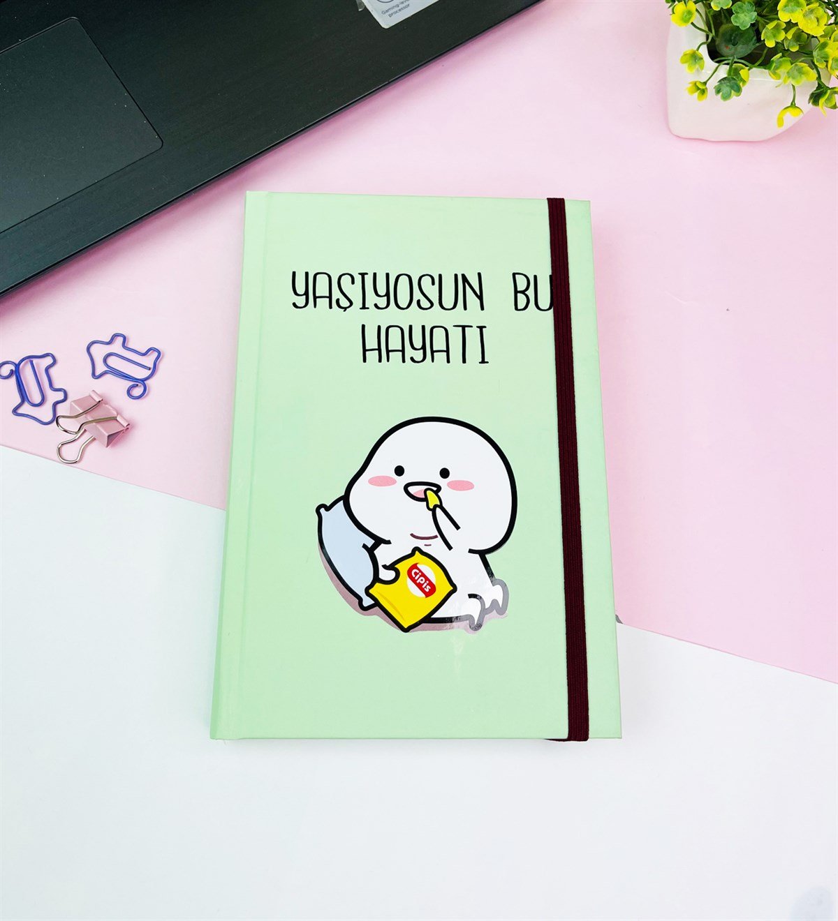 Yaşıyosun Bu Hayatı Tasarımlı Kalın Kitap Görünümlü DeftergiftmodaGmd100553