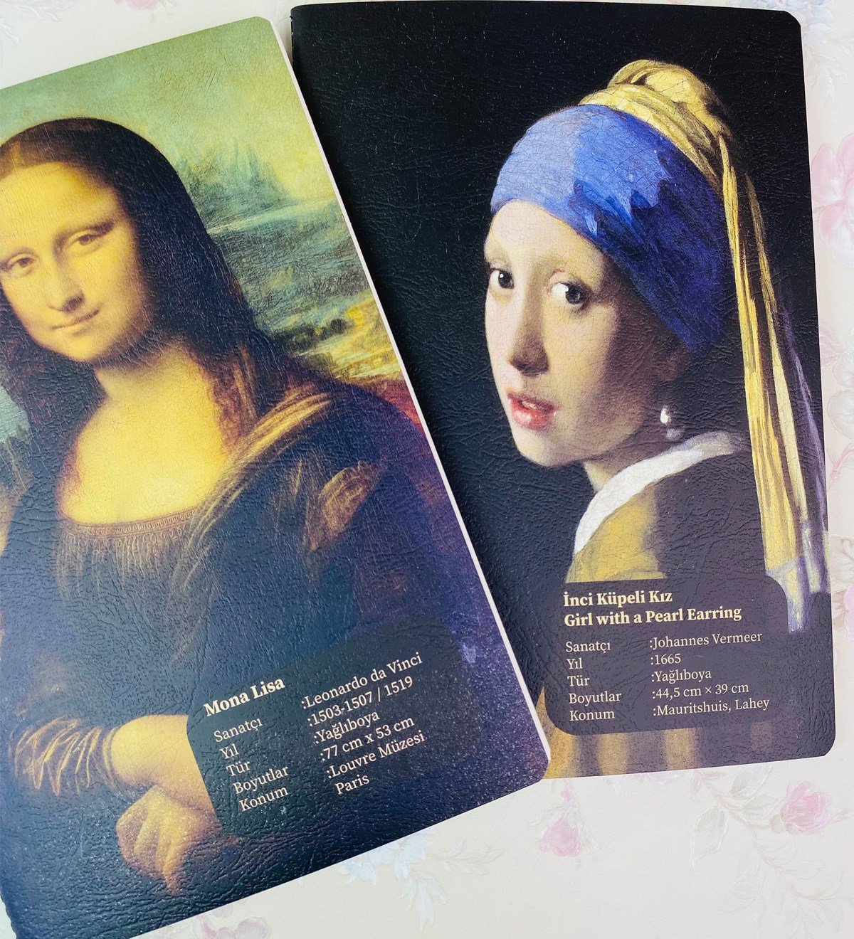 Mona Lisa Ve İnci Küpeli Kız Tasarımlı 2'li Art DeftergiftmodaGmd100254
