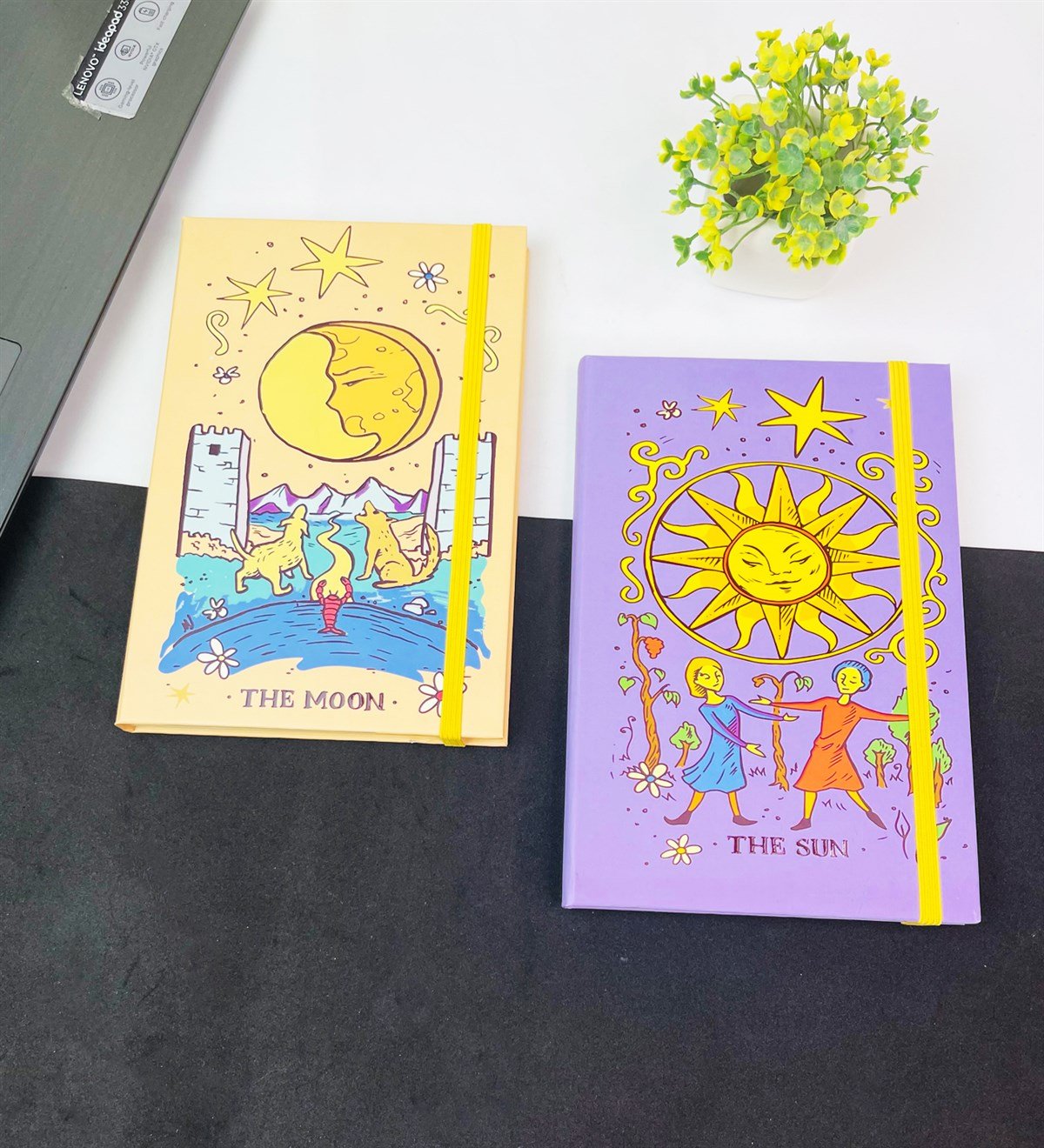 The Moon Ve The Sun Tasarımlı Lastikli DeftergiftmodaGmhs101836