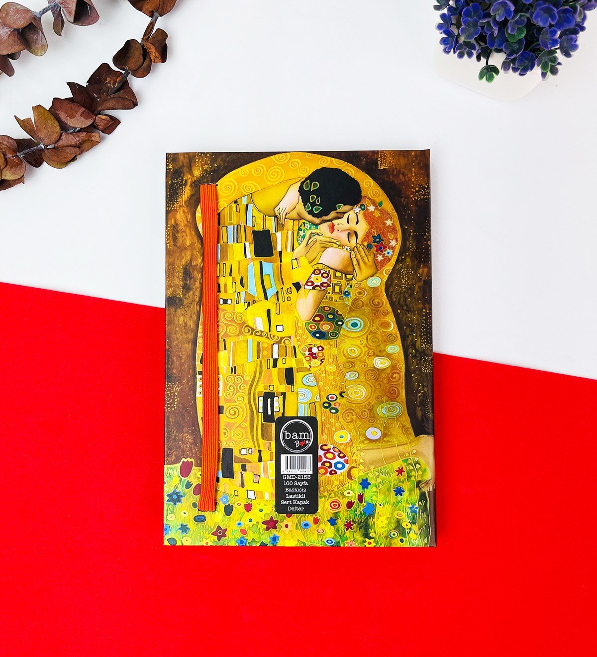 Gustav Klimt Öpücük Ve Sırları Tasarımlı Lastikli DeftergiftmodaGmd100225