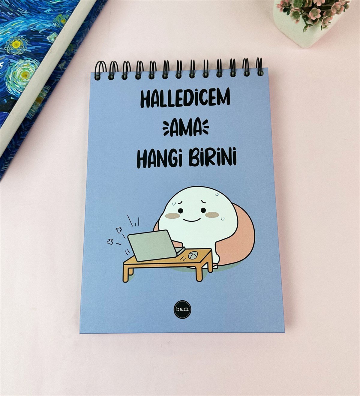 Halledicem Ama Hangi Birini Tasarımlı Üstten Spiralli DeftergiftmodaGmd100653