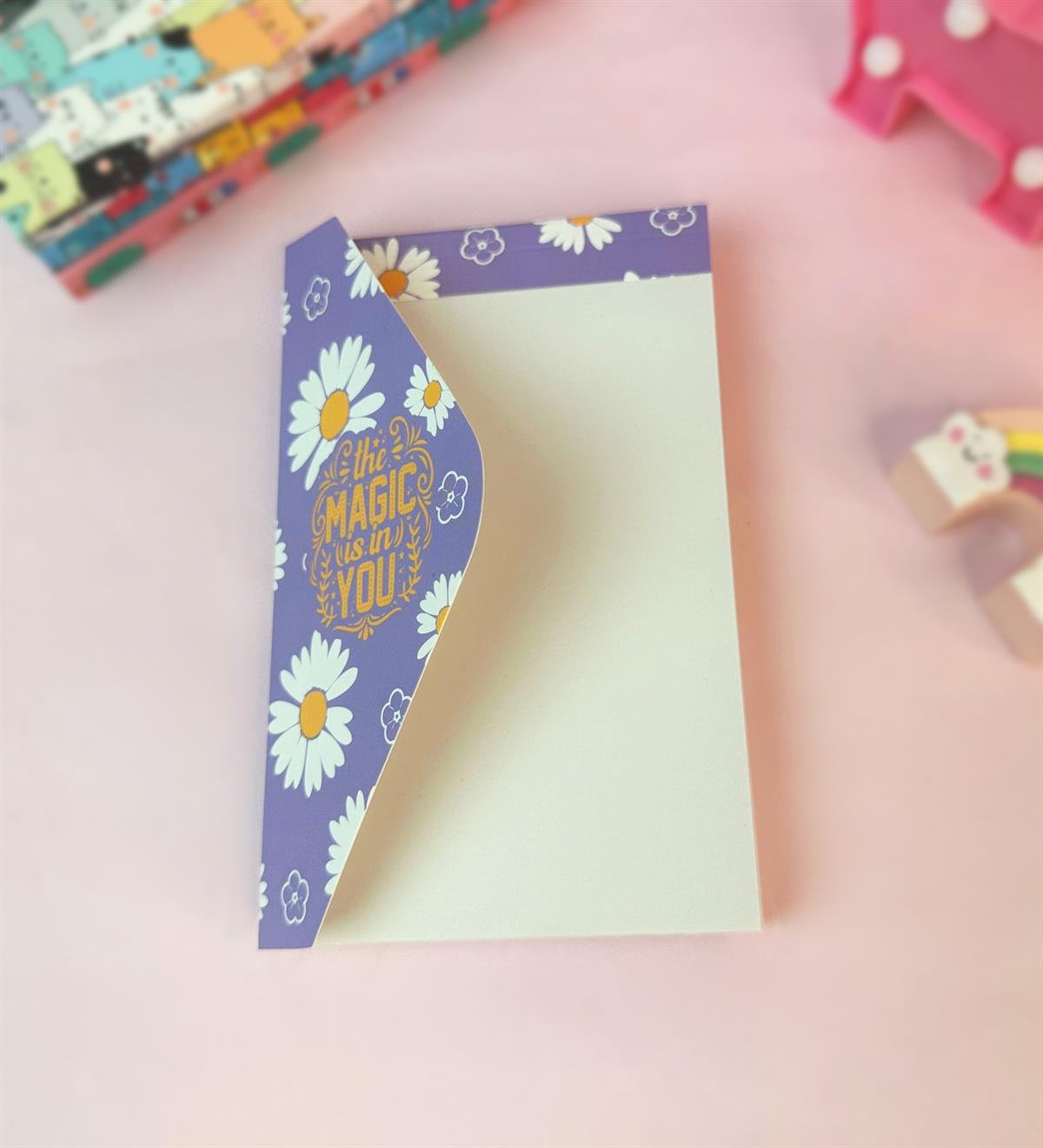 Mor Papatya Tasarımlı Zarf DefftergiftmodaBAM-1020