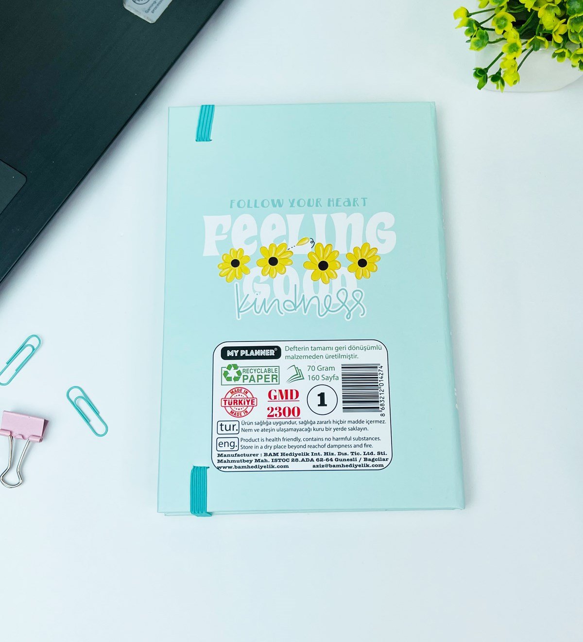 Kalbinin Sesini Dinle Tasarımlı Lastikli DeftergiftmodaGmd100457