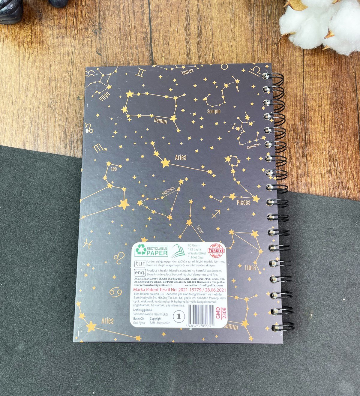 Yıldız Haritası Tasarımlı Konuşan AjandagiftmodaGmd100500