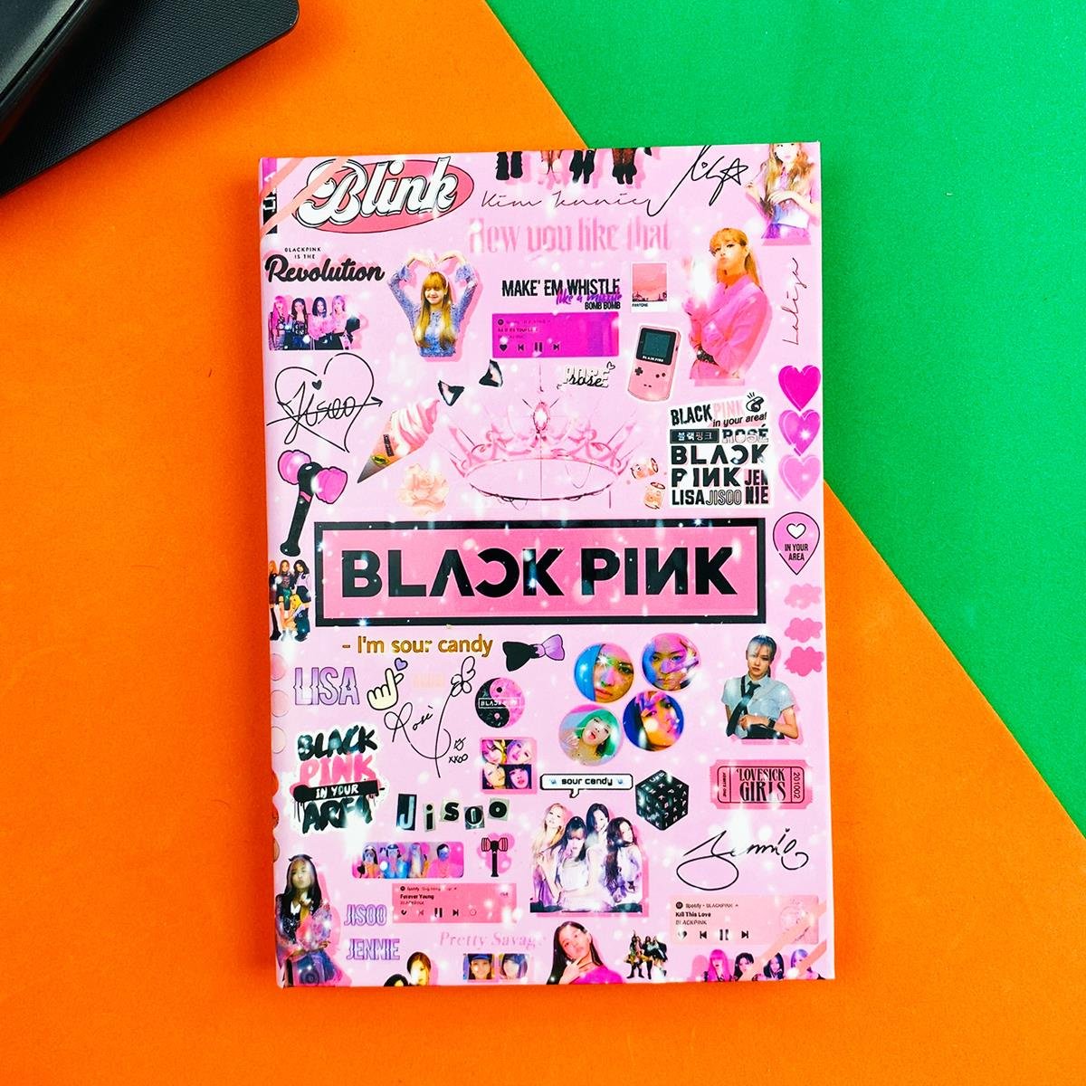 Black Pink 2 Tasarımlı Lastikli DeftergiftmodaBAM-1110