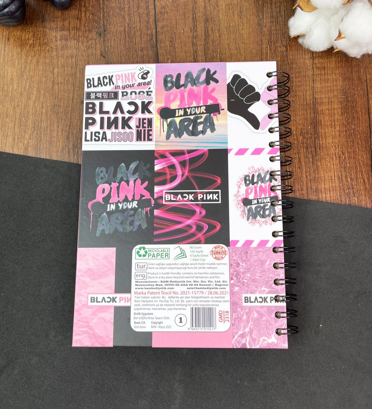 Black Pink Tasarımlı Konuşan AjandagiftmodaGmd100497