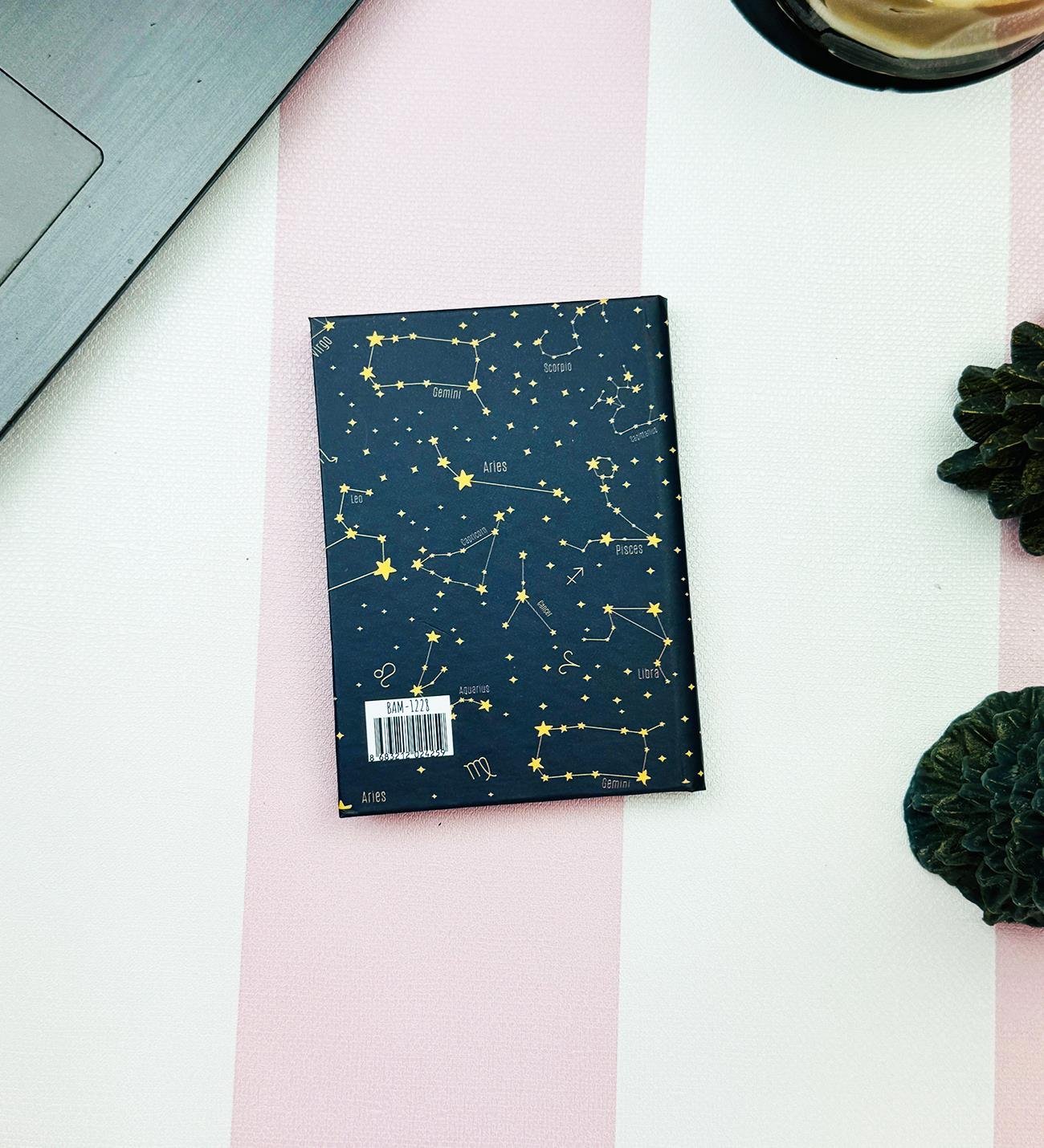 Yıldız Haritası Tasarımlı Sert Kapaklı Mini DeftergiftmodaBam-1029-12	