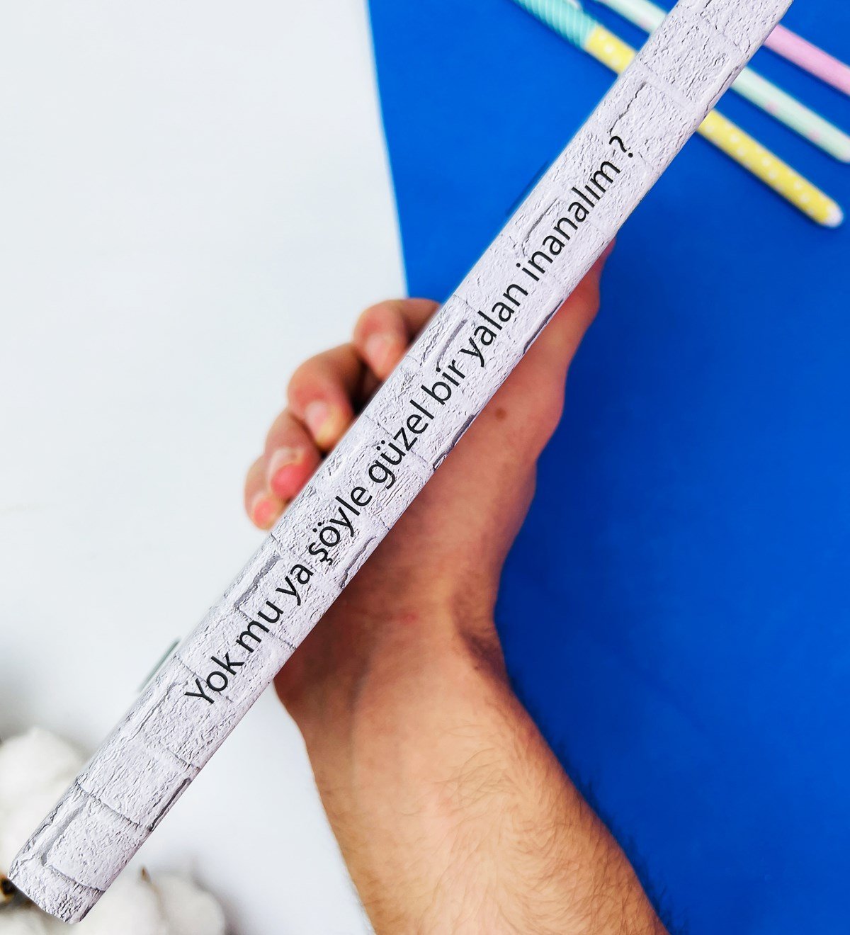 Yok Mu Ya Şöyle Güzel Bir Yalan Tasarımlı Lastikli DeftergiftmodaGmd100378