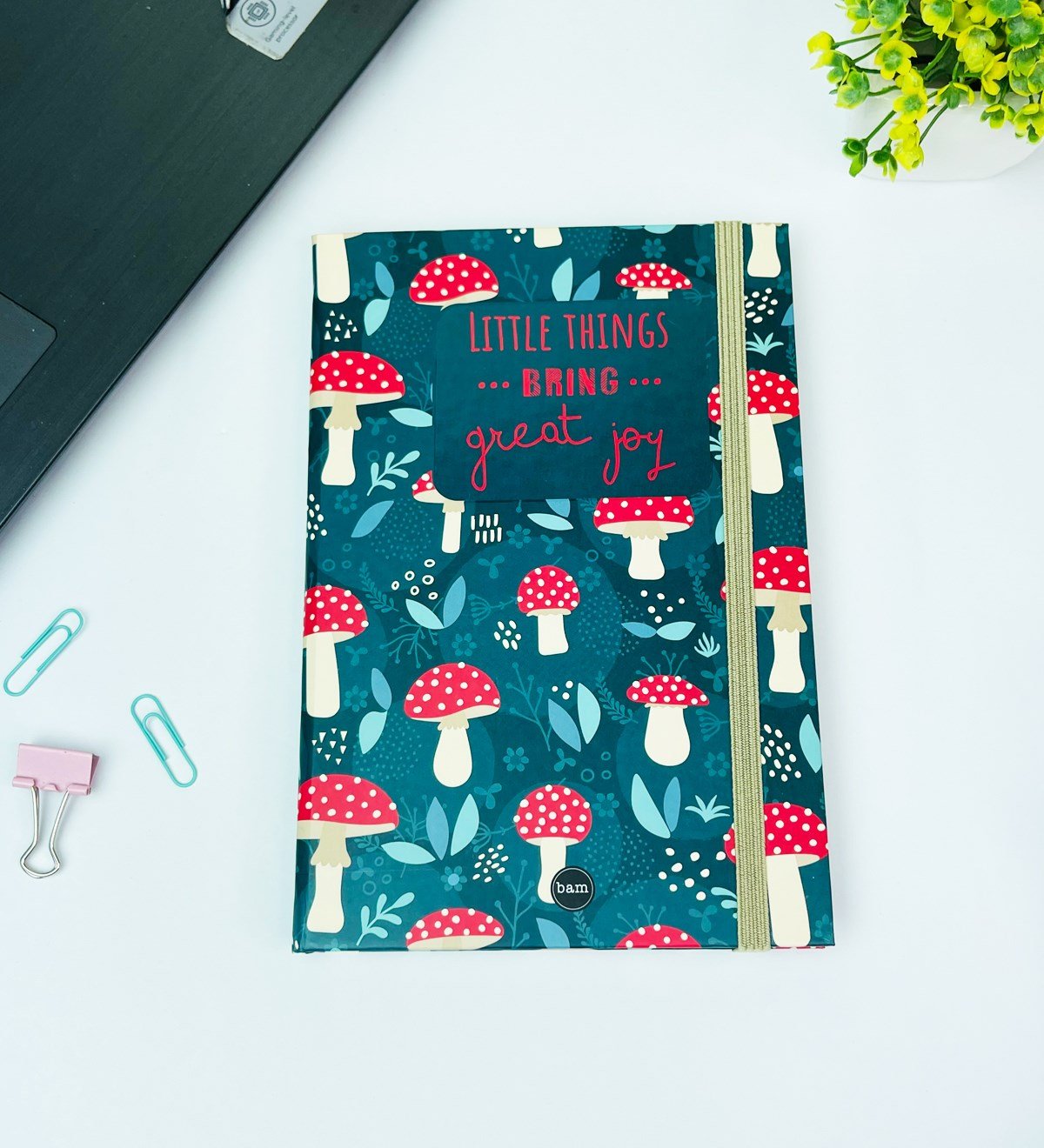 Mantar Motto Tasarımlı Lastikli DeftergiftmodaGmd100458