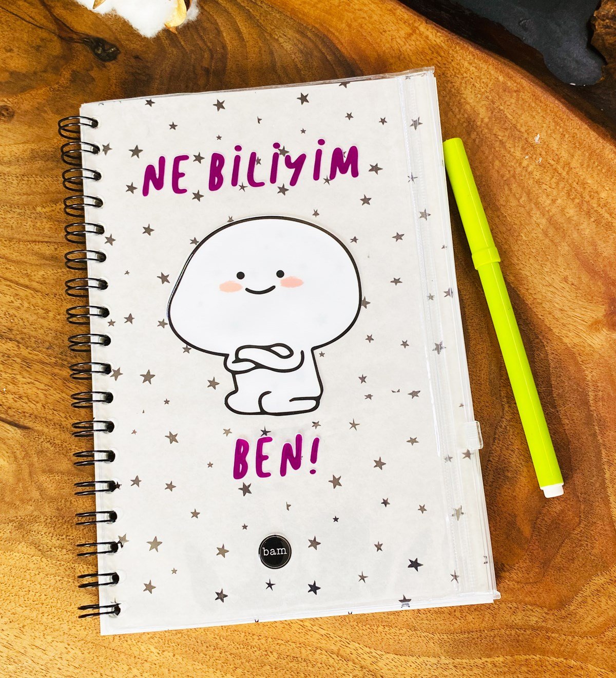 Ne Biliyim Ben Tasarımlı Çanta Kapaklı Spiralli DeftergiftmodaGmd100325