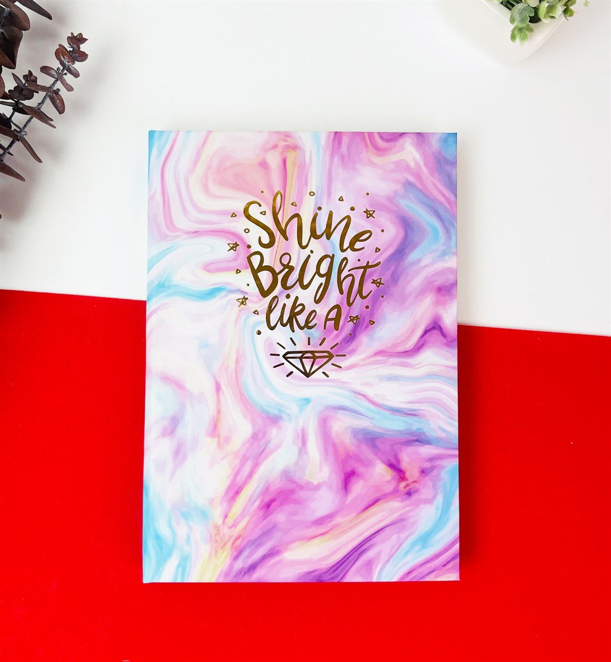 Elmas Mottolu Tasarım Lastikli DeftergiftmodaElmas-Lastikli-Defter