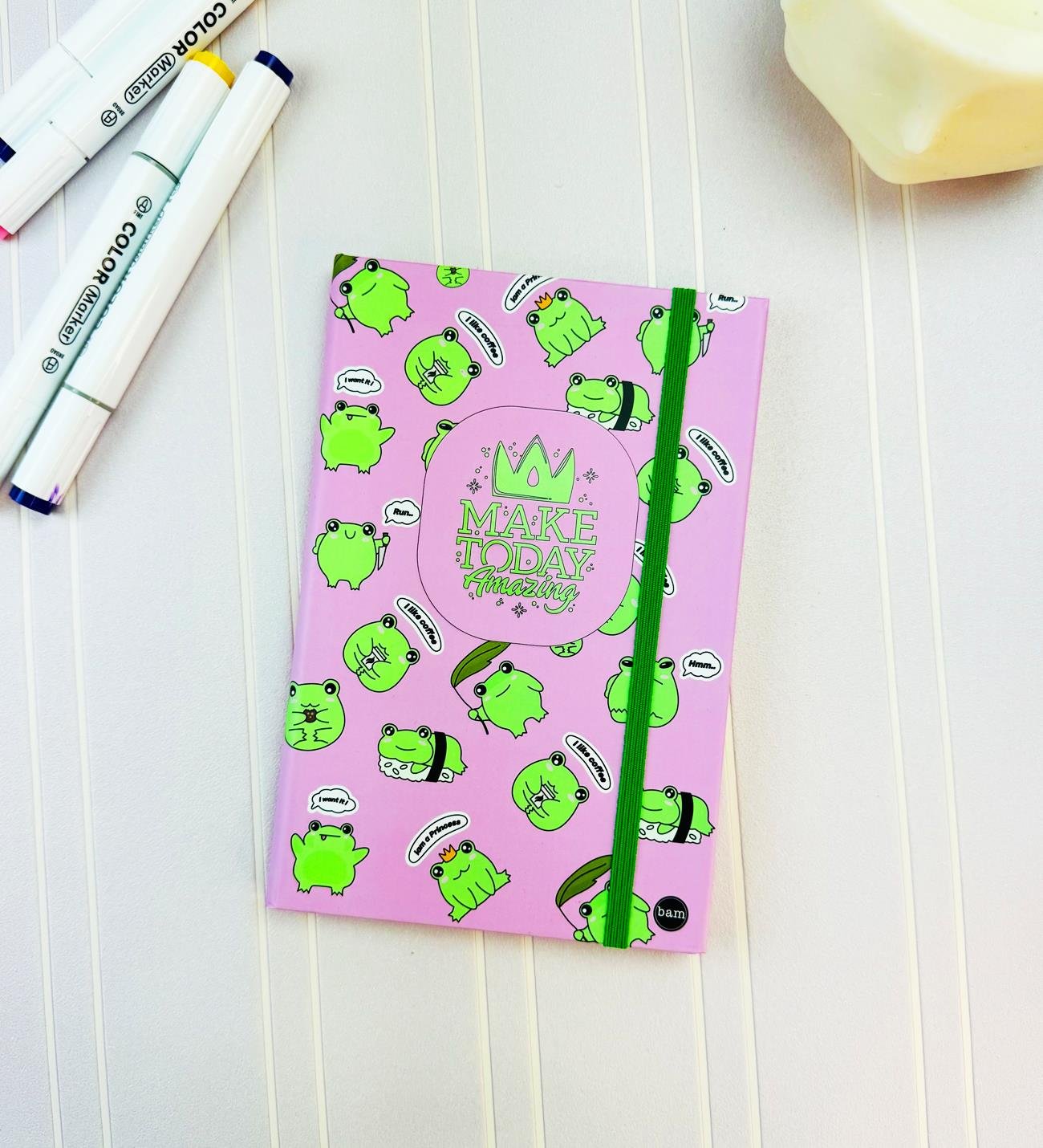 Kurbağa Tasarımlı Lastikli DeftergiftmodaBam-1213	