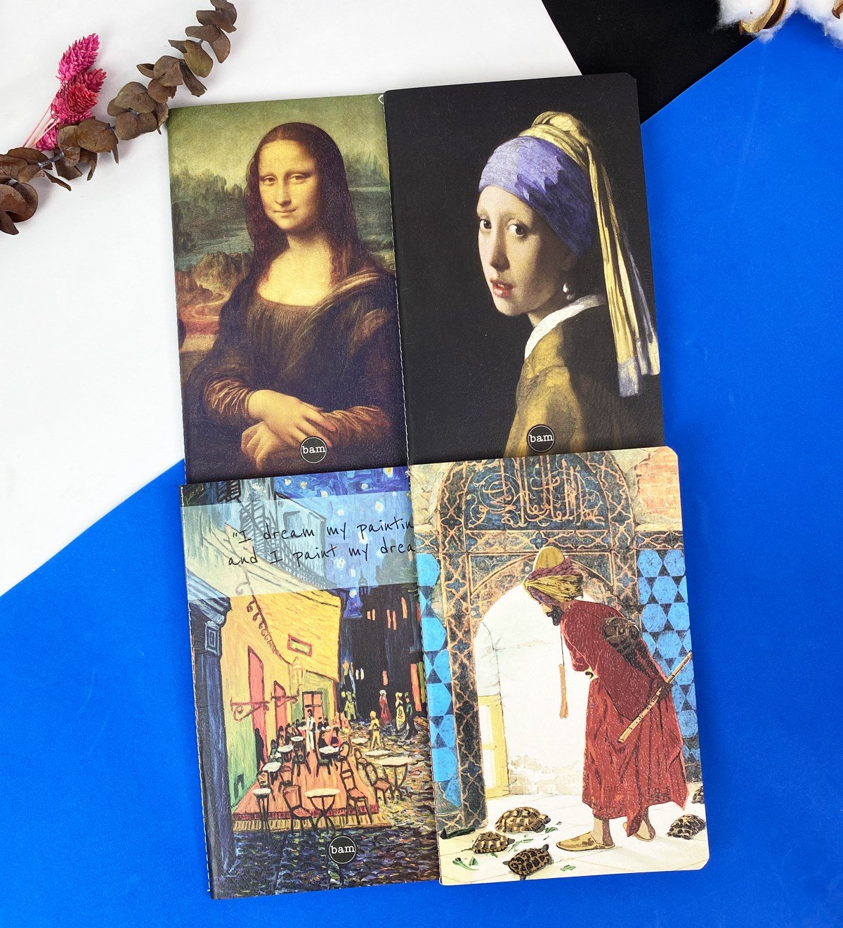 Sanat Serisi 4'lü Dikişli Defter SetigiftmodaGmd100355