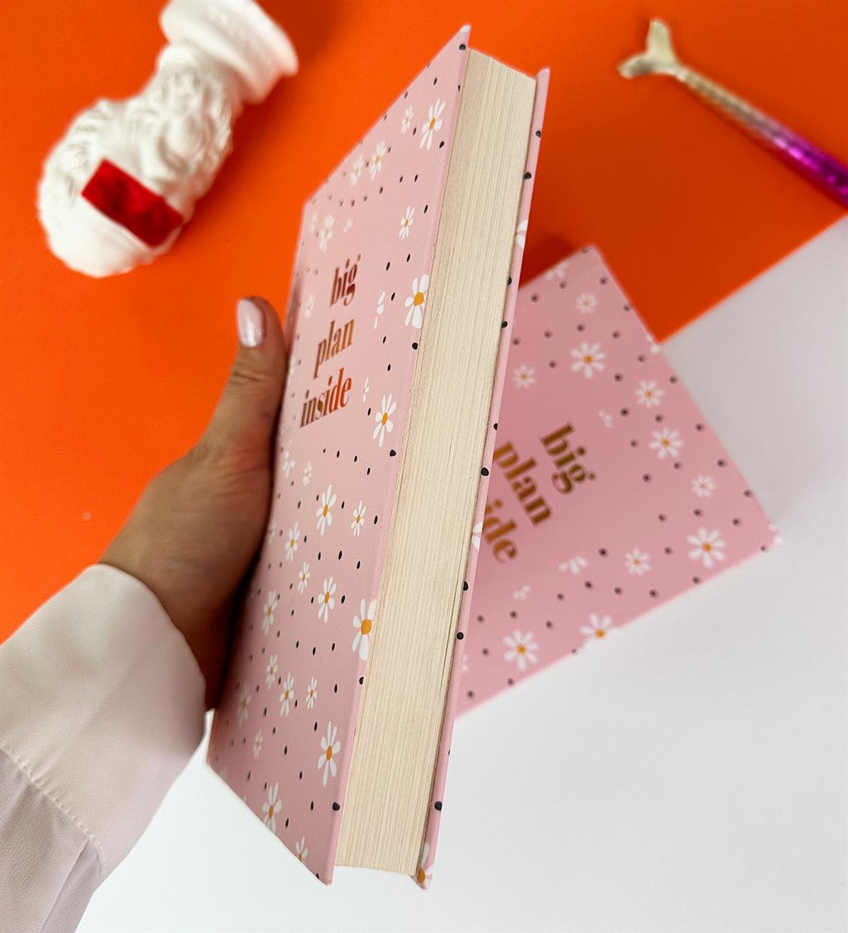 Pembe Papatya Tasarımlı Kalın Kitap Görünümlü DeftergiftmodaGmd100560