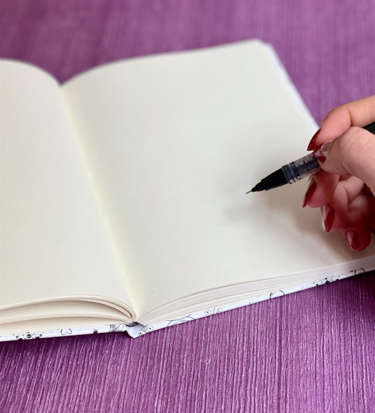 Beyaz Tarot Tasarımlı Lastikli DeftergiftmodaGmd100065