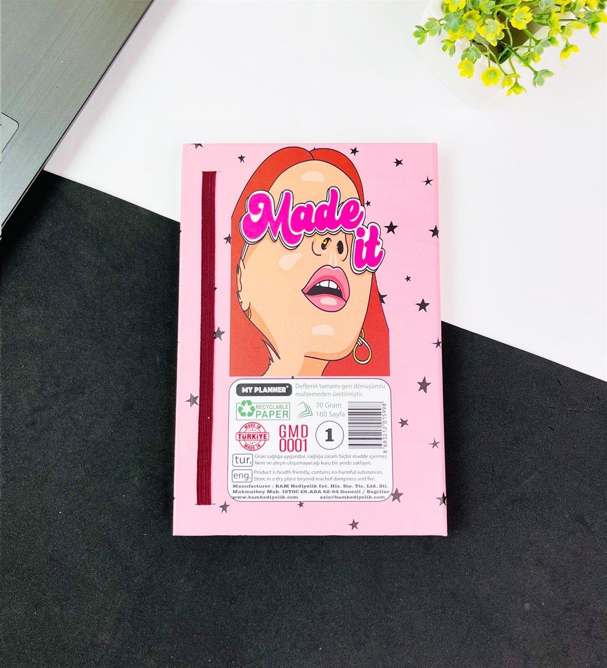 Made It Tasarımlı Lastikli DeftergiftmodaGmd100592