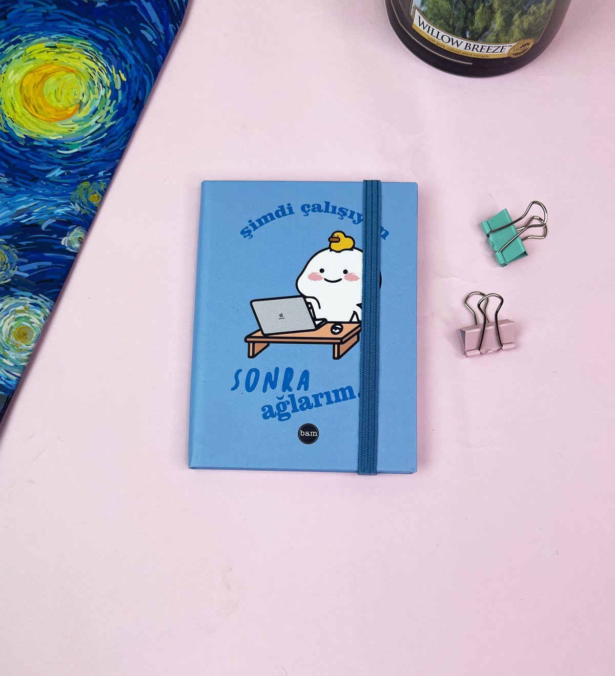 Şimdi Çalışayım Sonra Ağlarım Tasarımlı Sert Kapaklı Mini DeftergiftmodaGmd100516