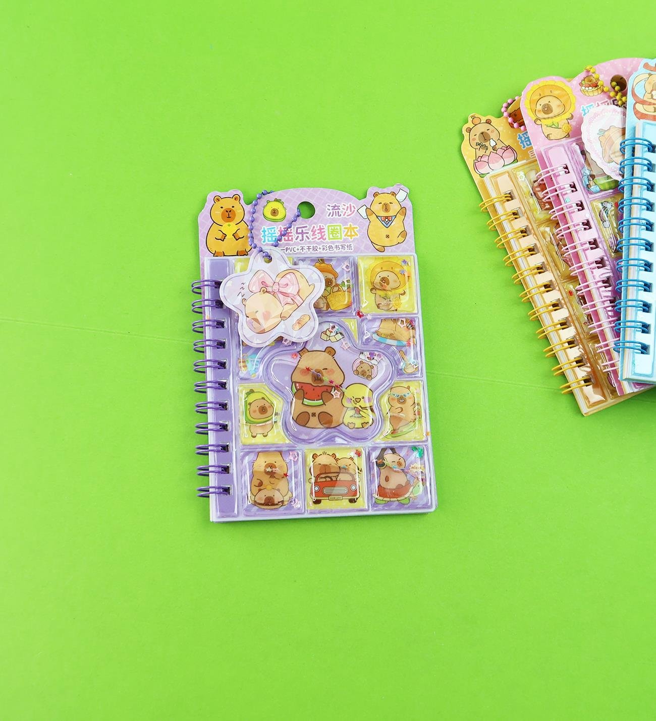 Capybara Tasarımlı Sulu Kapaklı Defter - 8 Sayfa Sticker HediyeligiftmodaBM-1874	