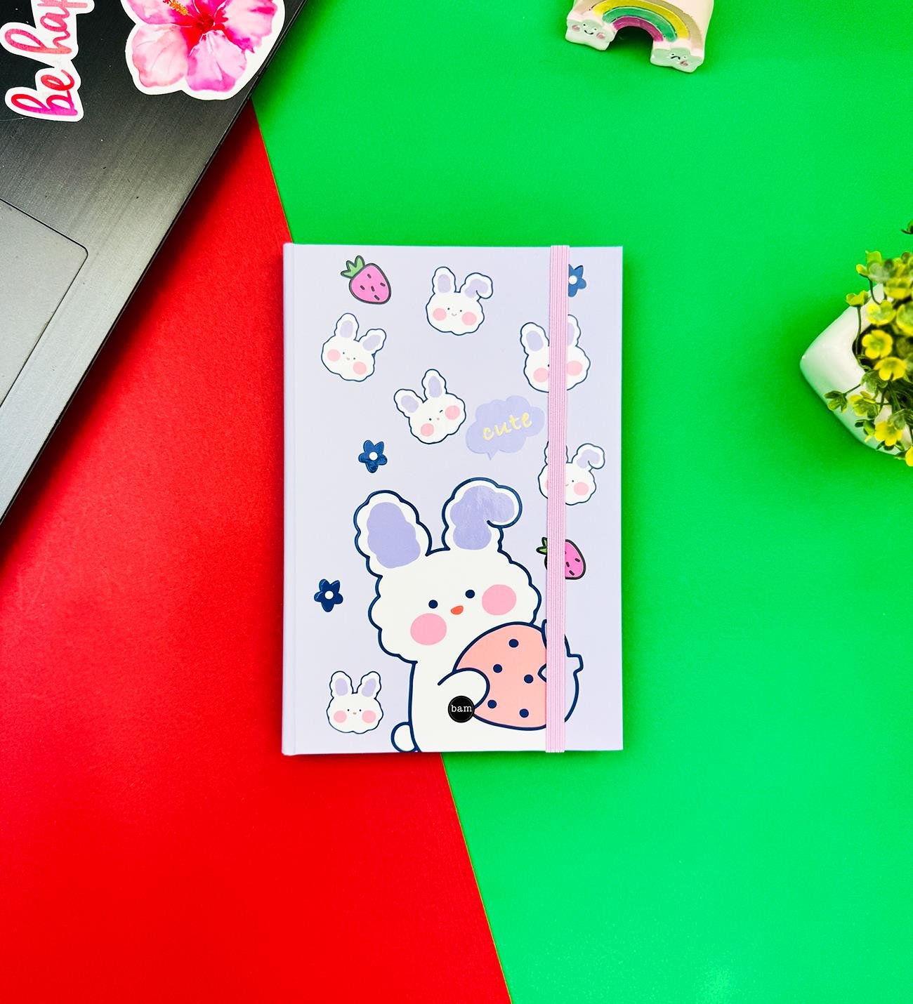 Rabbit Cute Tasarımlı Lastikli DeftergiftmodaBAM-1274