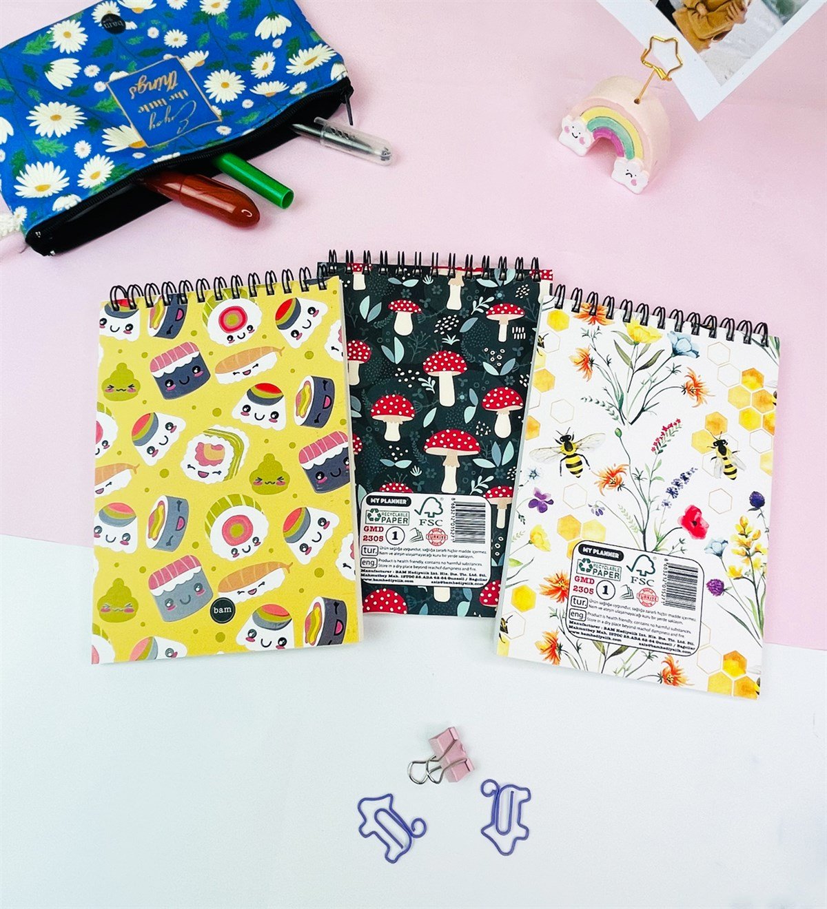 Yemek Serisi 3'lü 17x11Cm Sketch Book - Eskiz Defteri - 80 Gr - 60 YaprakgiftmodaGmd100584