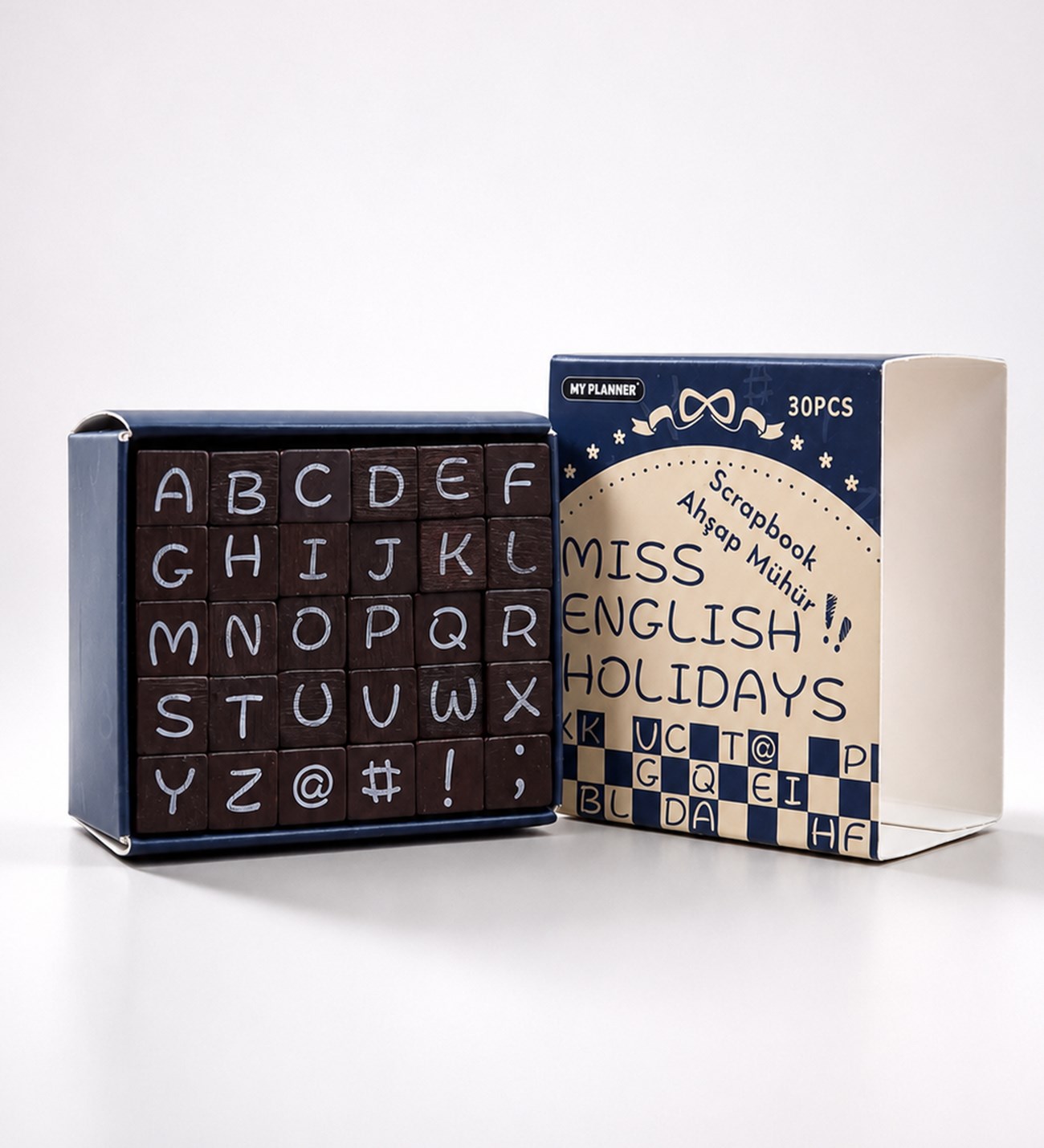 Ahşap Harf Scrapbook Mühür SetigiftmodaBM-2576
