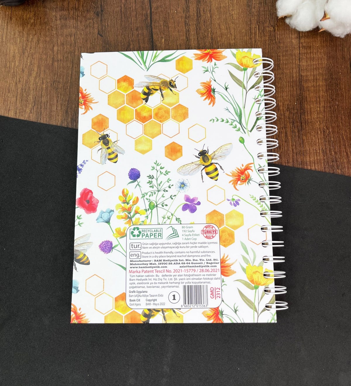 Arı Motto Tasarımlı Konuşan AjandagiftmodaGmd100494