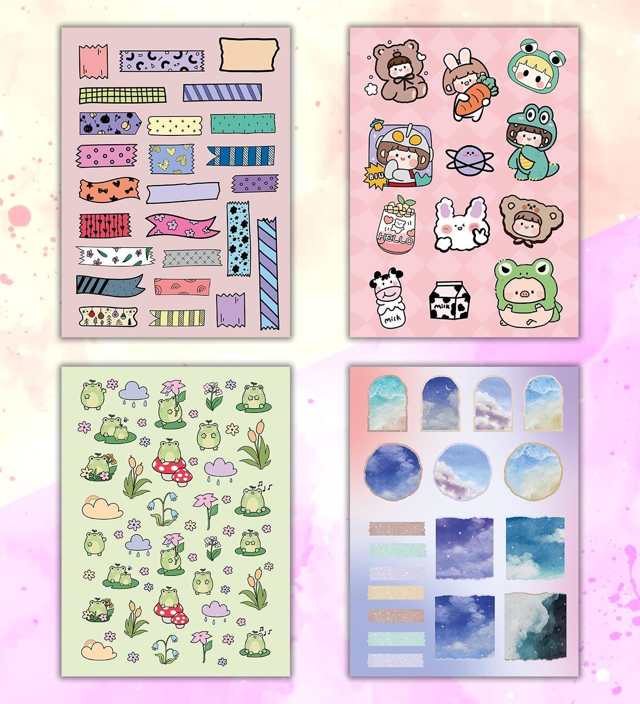 Vintage My DIY Sticker Book  24 * 17 cm 16 Sayfa Özel Tasarım Rengarenk Sticker KitabıgiftmodaBam-1212