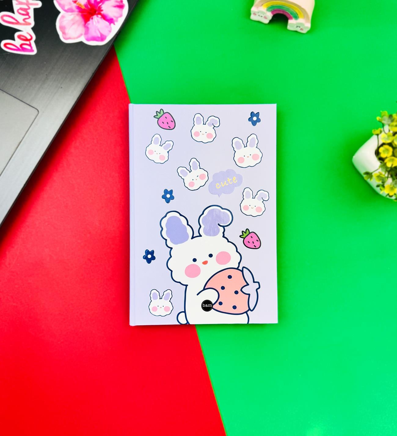 Rabbit Cute Tasarımlı Lastikli DeftergiftmodaBAM-1274