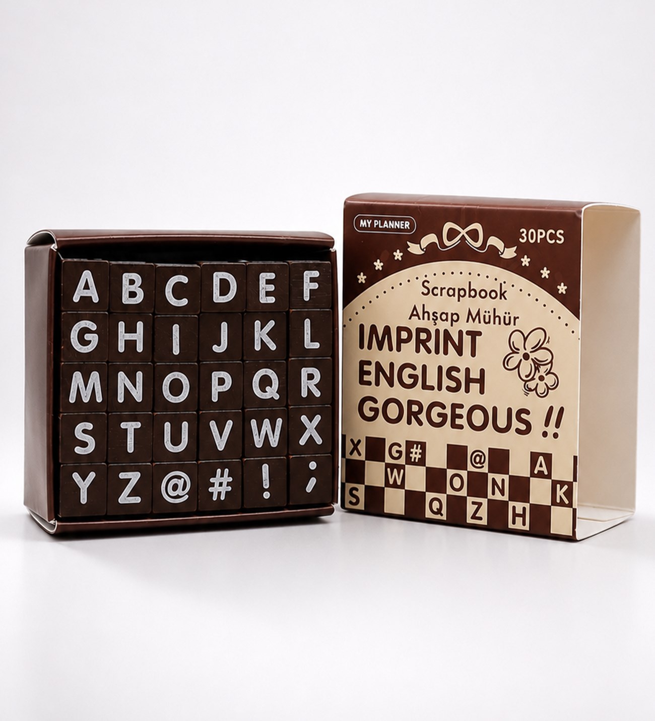 Ahşap Harf Scrapbook Mühür SetigiftmodaBM-2576