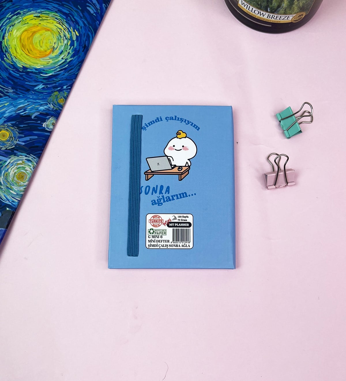 Şimdi Çalışayım Sonra Ağlarım Tasarımlı Sert Kapaklı Mini DeftergiftmodaGmd100516