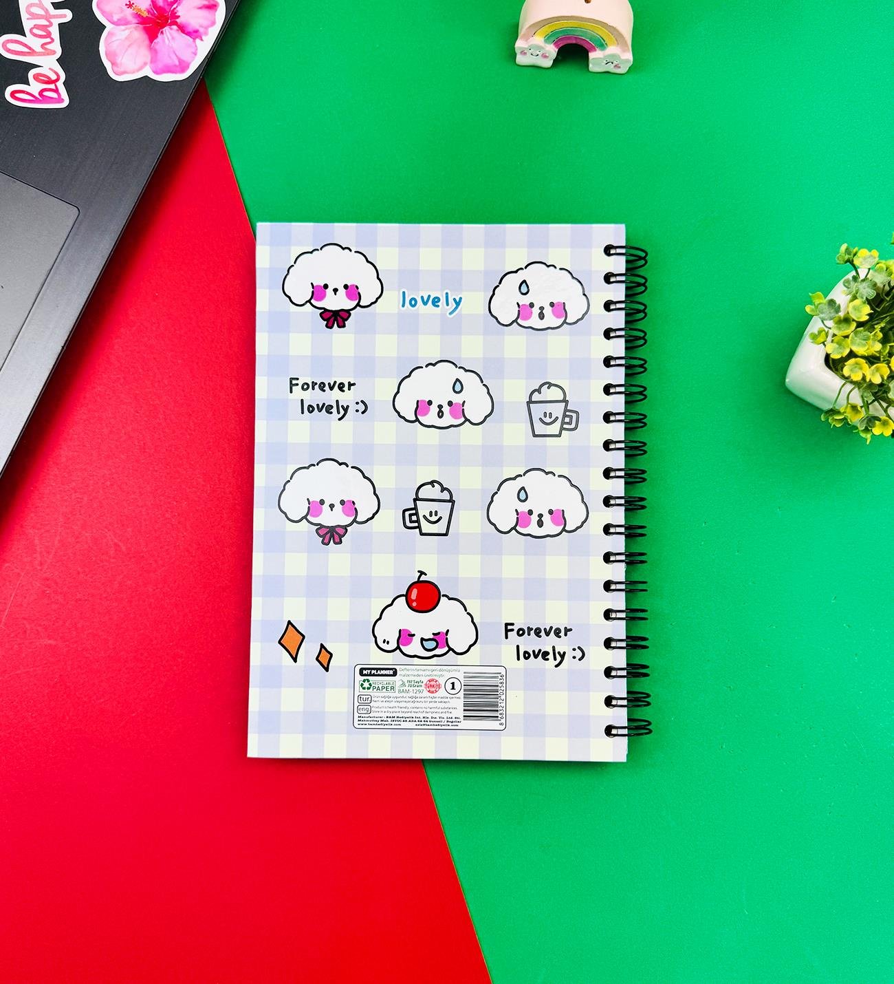  Bulut Kawaii Tasarımlı Spiralli Defter giftmoda Bam-1297 