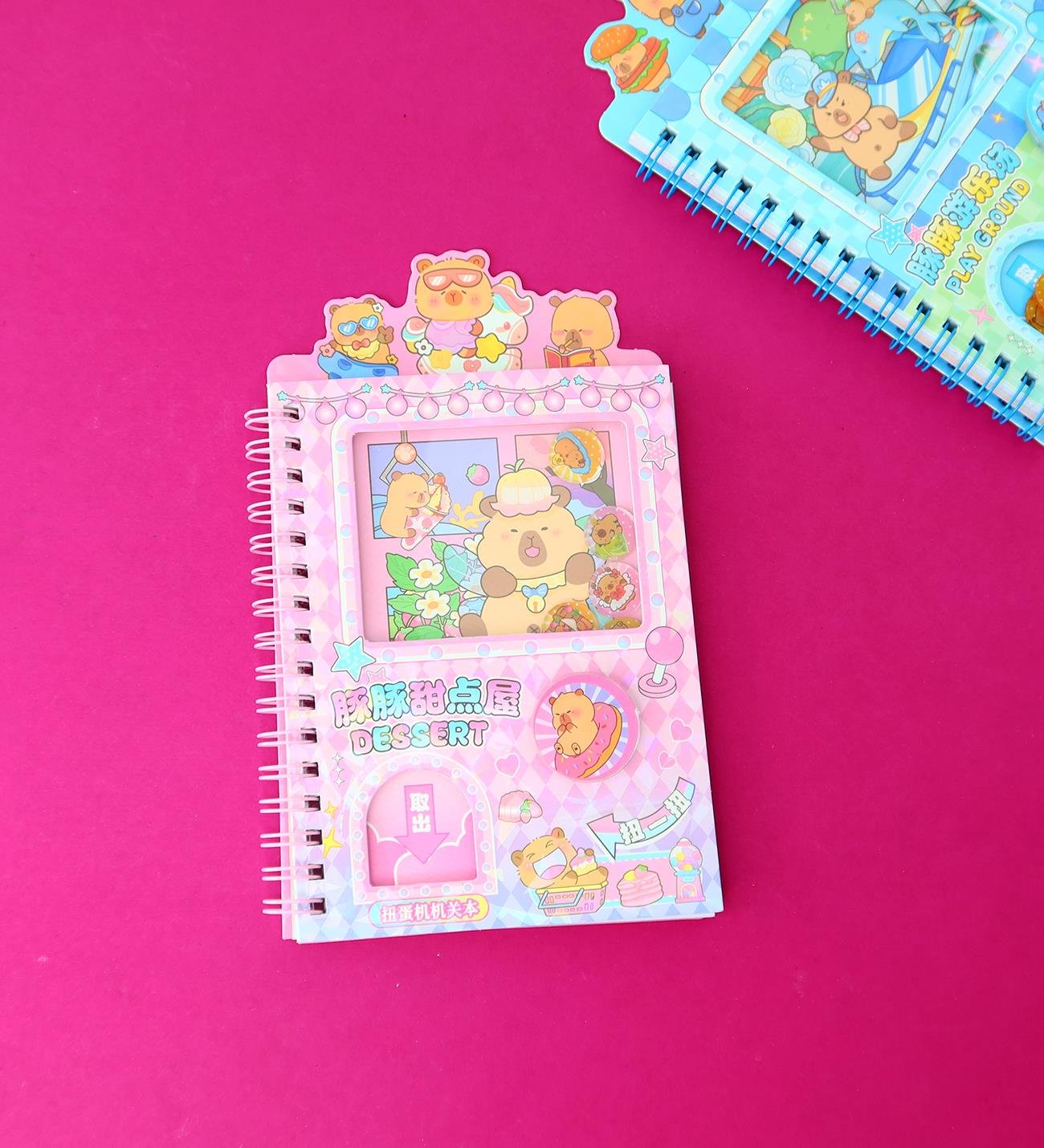 Capybara Otomat Defter – Jetonlu Stickerlı Sevimli DeftergiftmodaBM-1782	