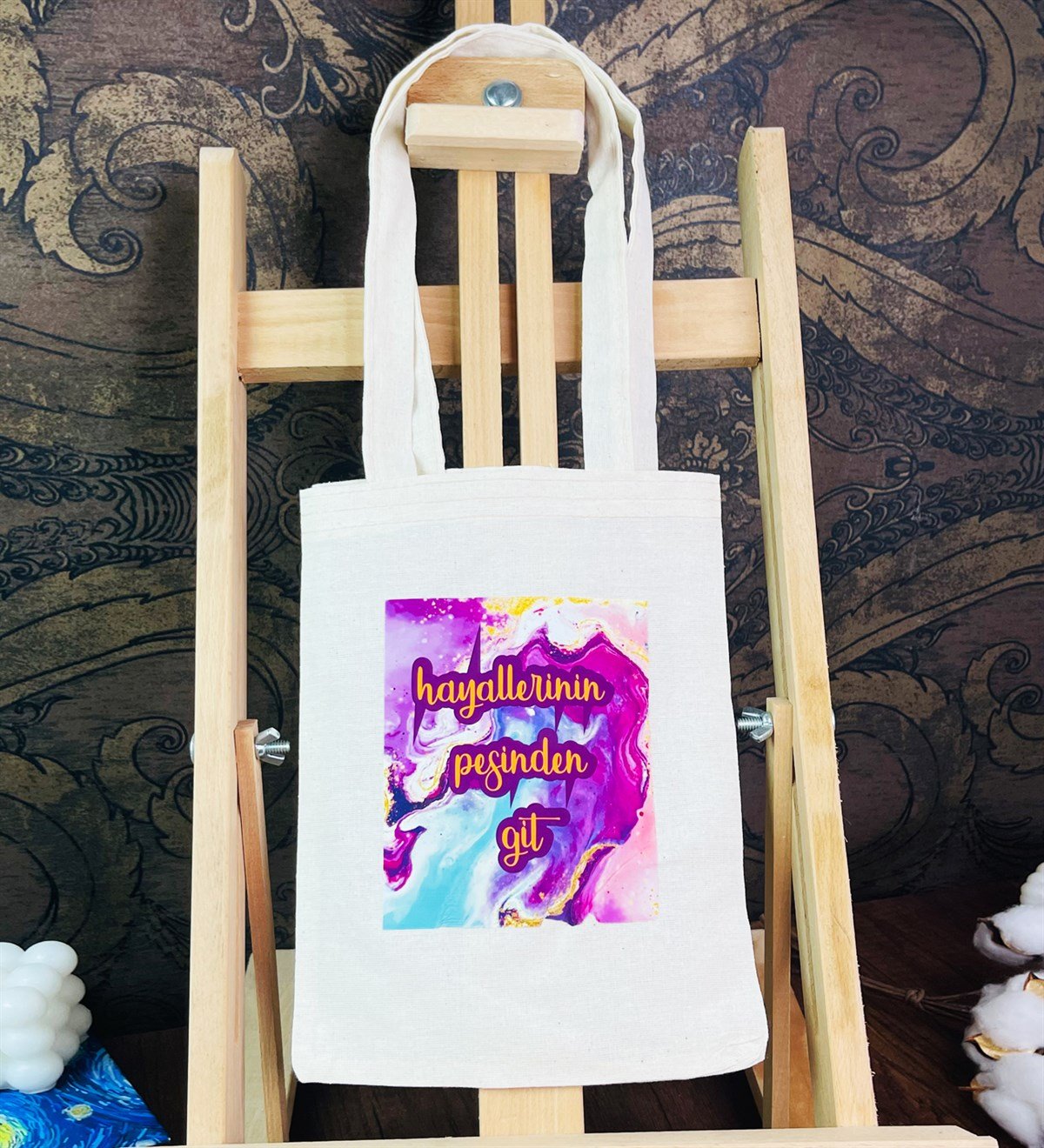 Hayallerinin Peşinden Git Kalın Kitap Görünümlü Defter Ve Bez Çanta SetgiftmodaGmhs101812