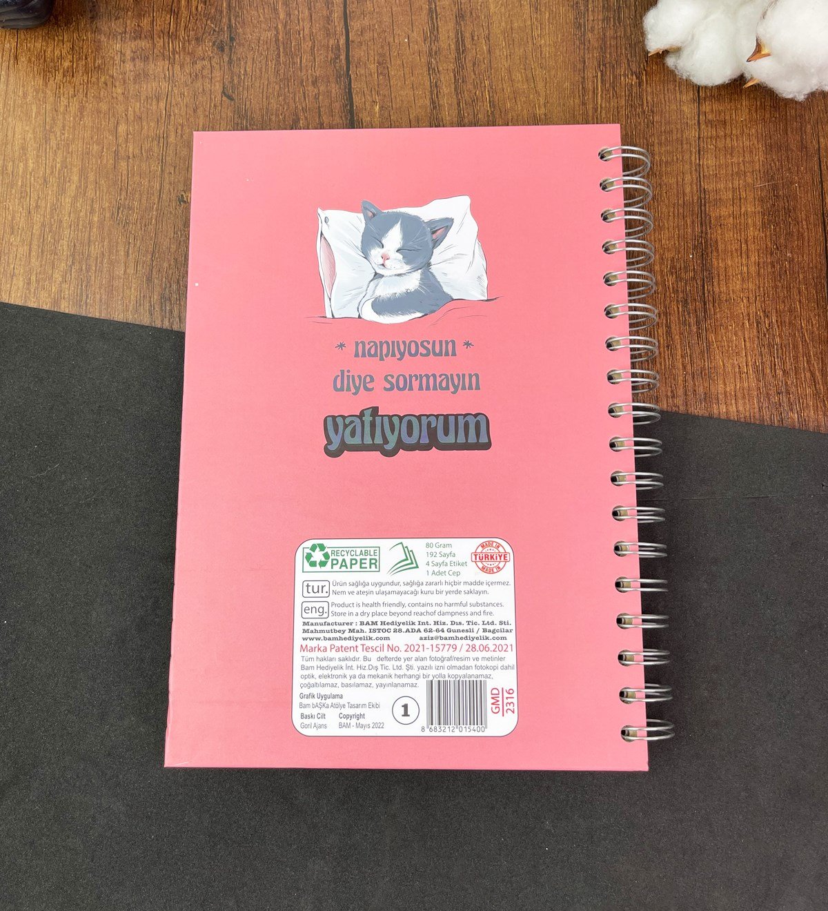 Napıyorsun Diye Sormayın Yatıyorum Tasarımlı Konuşan AjandagiftmodaGmd100498	