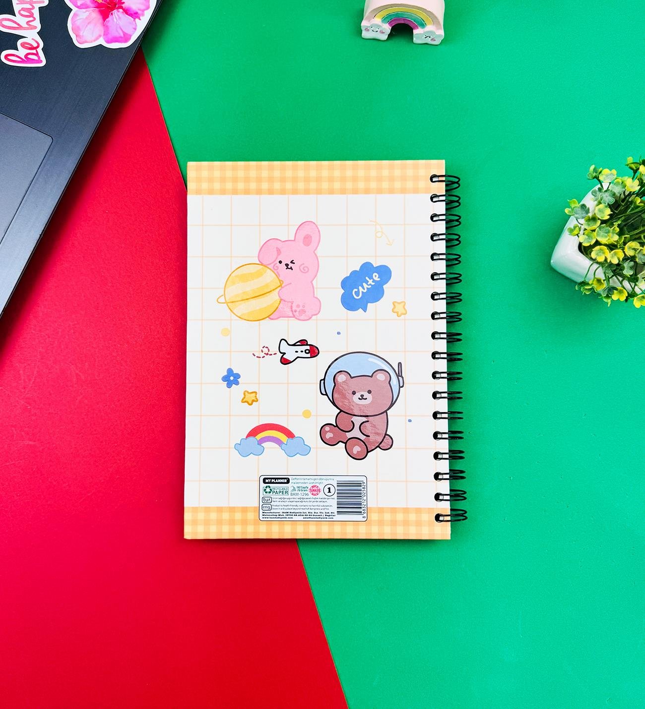 Bear Cute Tasarımlı Spiralli Defter giftmoda Bam-1296 
