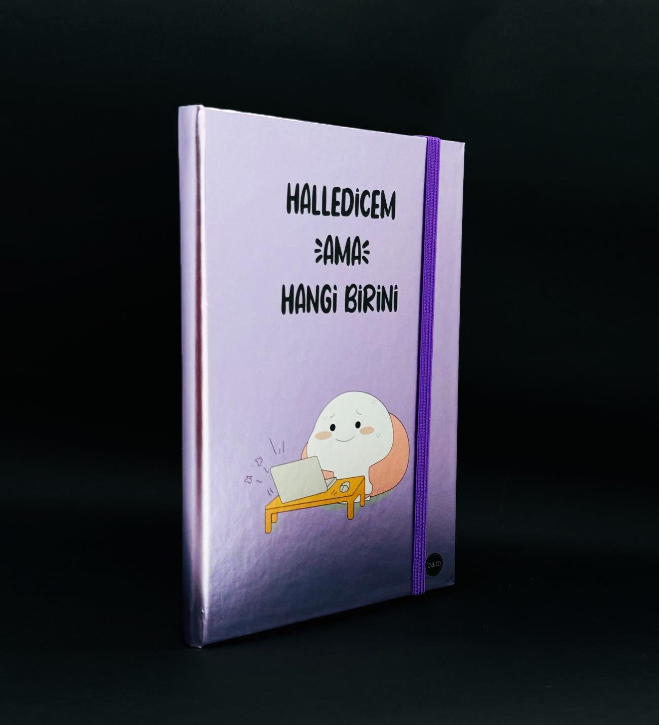 Halledicem Ama Hangi Birini Tasarımlı Metal Kapaklı Lastikli DeftergiftmodaBAM-1191