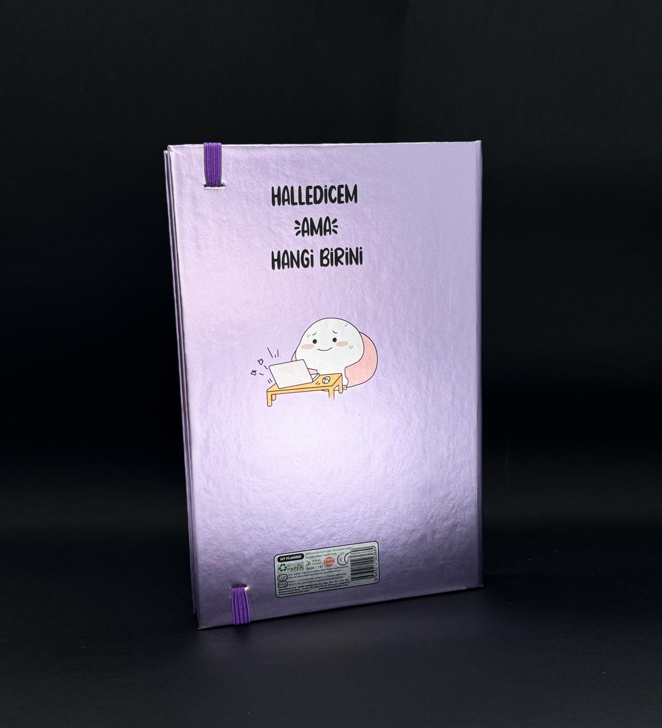 Halledicem Ama Hangi Birini Tasarımlı Metal Kapaklı Lastikli DeftergiftmodaBAM-1191