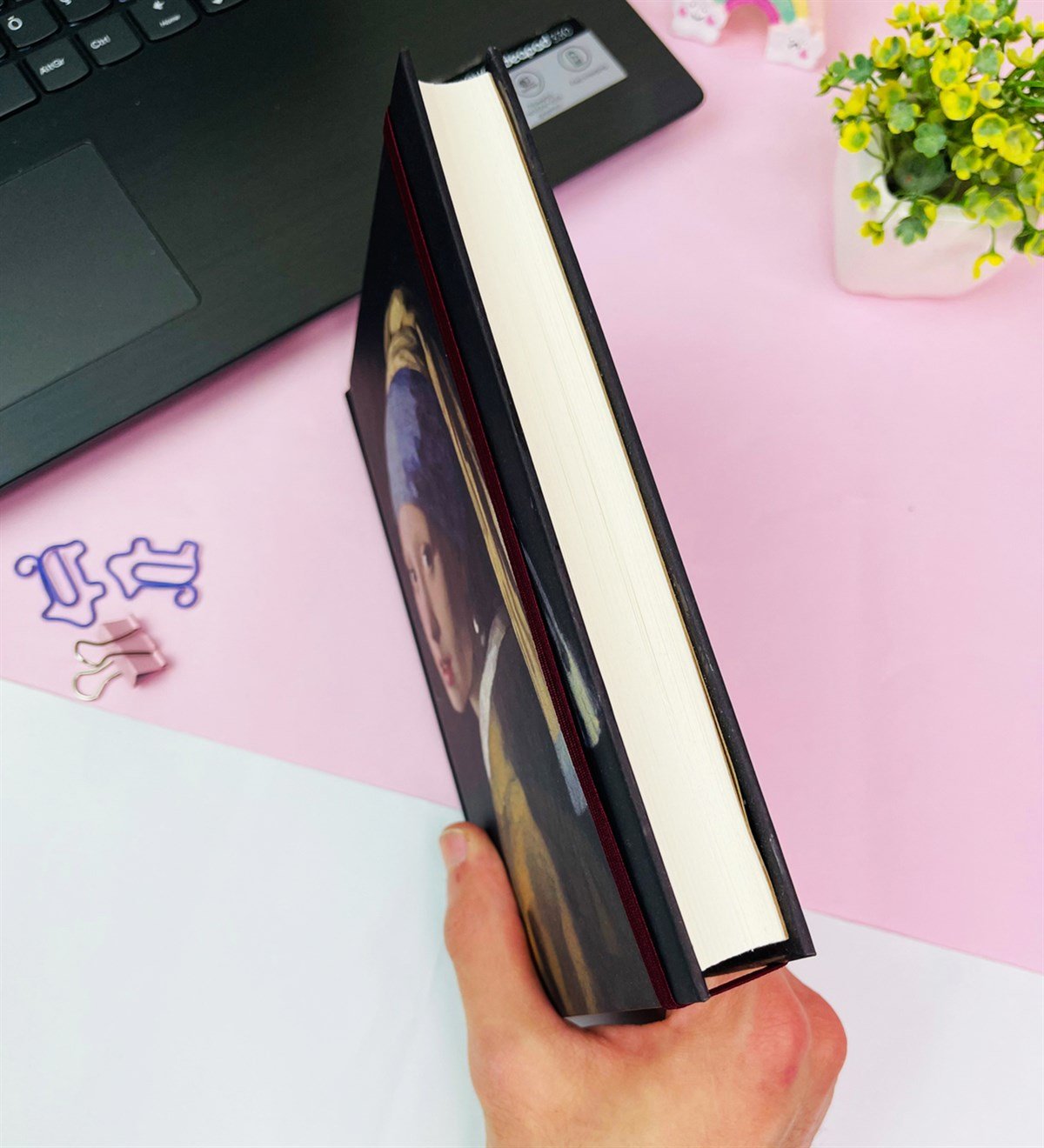 İnci Küpeli Kız Kalın Kitap Görünümlü Defter Ve Bez Çanta SetgiftmodaGmhs101809