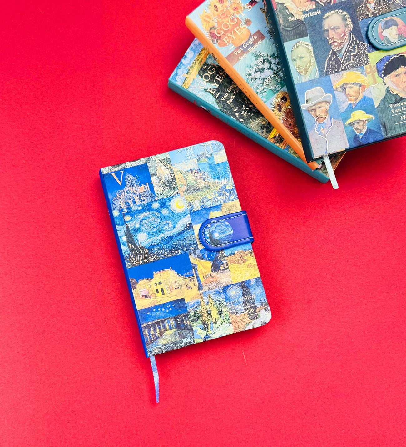 Van Gogh Kolaj Tasarımlı Mıknatıs Kapaklı Defter  BM-1204giftmodaBM-1204