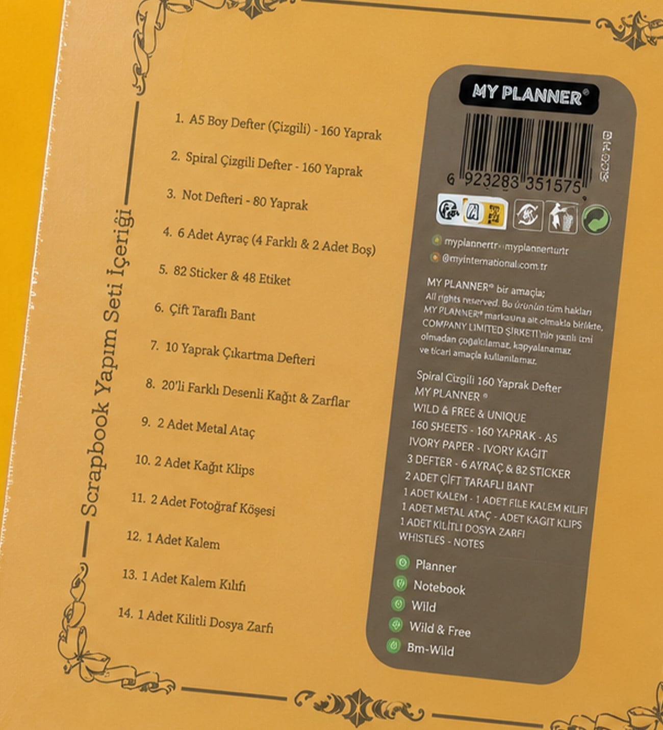 Premium Scrapbook & Journaling Yapım SetigiftmodaBM-2575