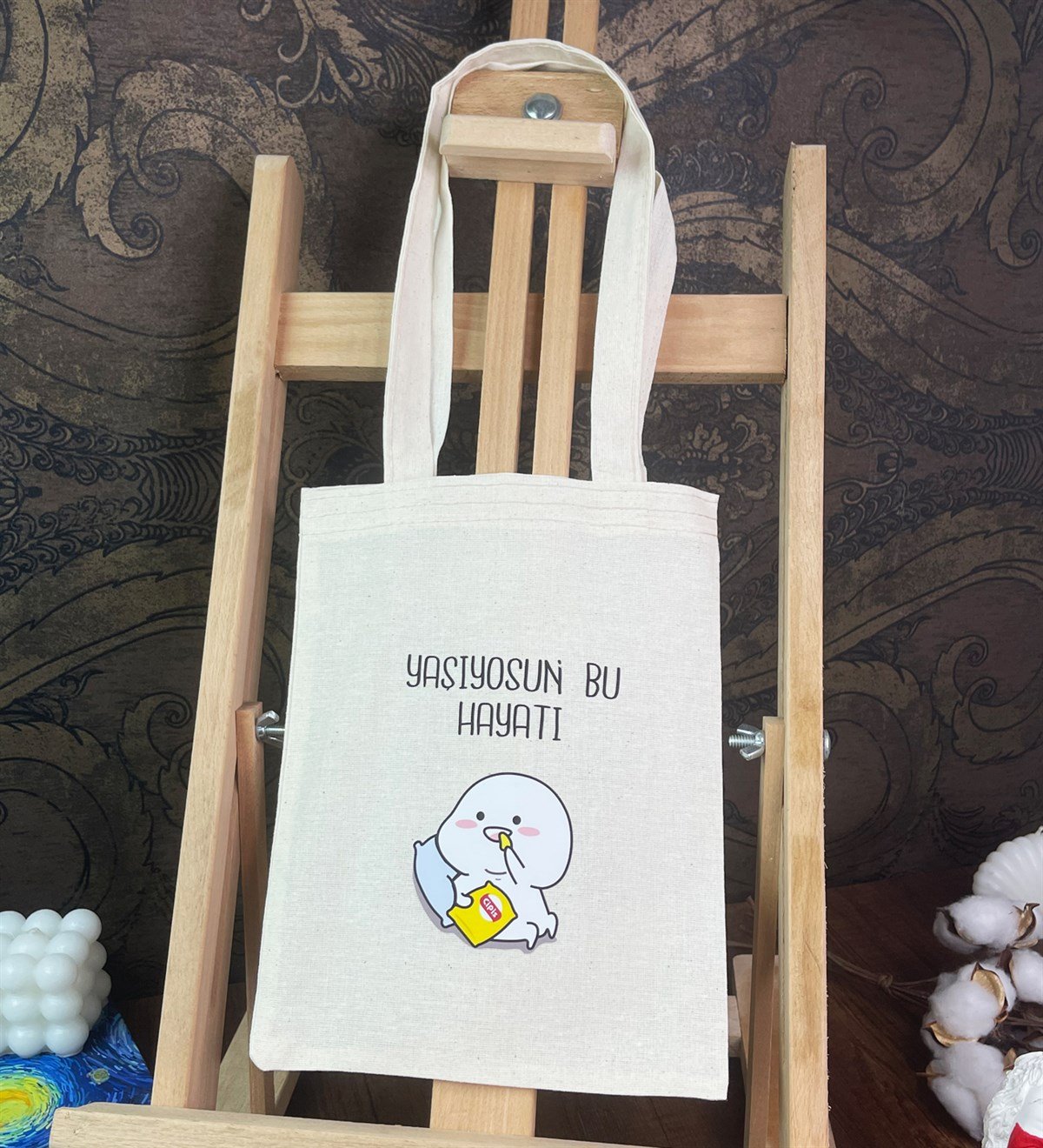 Yaşıyosun Bu Hayatı Kalın Kitap Görünümlü Defter Ve Bez Çanta SetgiftmodaGmhs101815