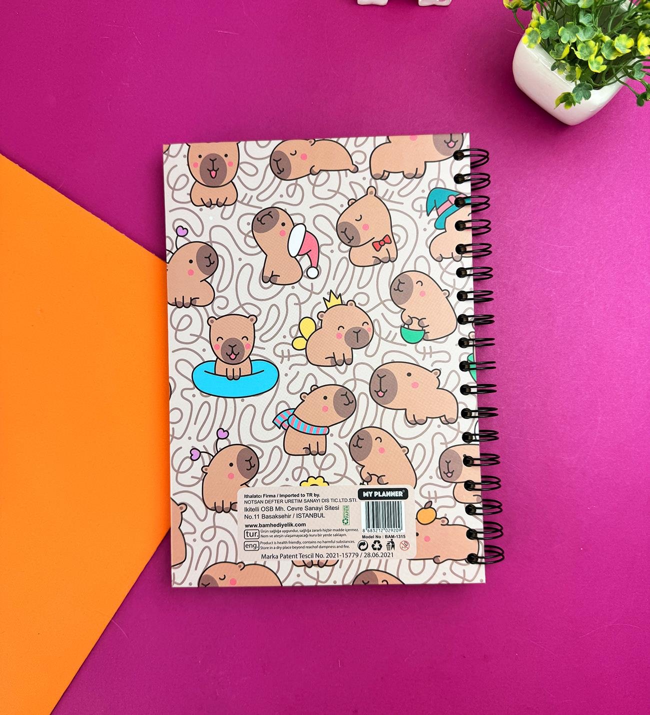 Capybara Mood Tasarımlı Konuşan AjandagiftmodaBam-1315	