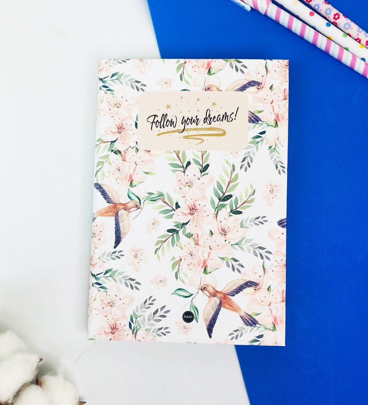 Follow Your Dreams Çiçek Tasarımlı Lastikli DeftergiftmodaGmd100312