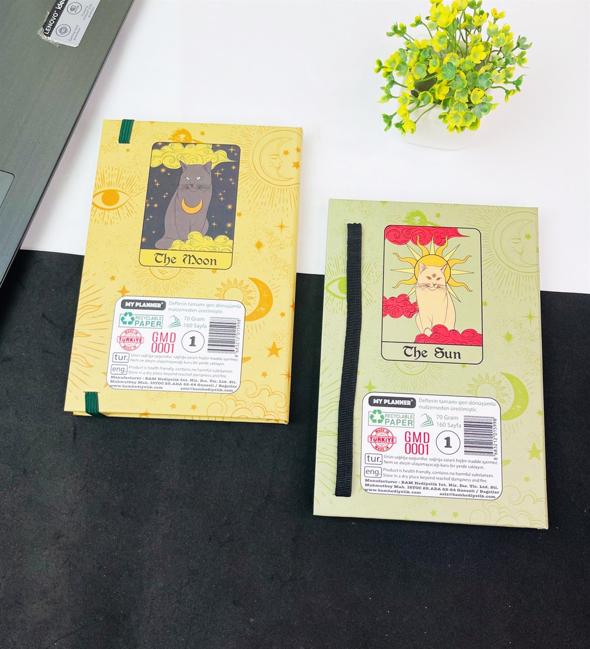 The Moon Ve The Sun Tasarımlı Lastikli DeftergiftmodaGmhs101835